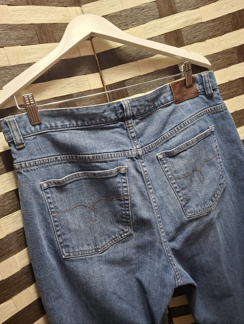 Y2K Lauren Jean Co. Crop Wide Leg Capri Denim Jeans Thailand Made Women Size 14 - Picture 7 of 16